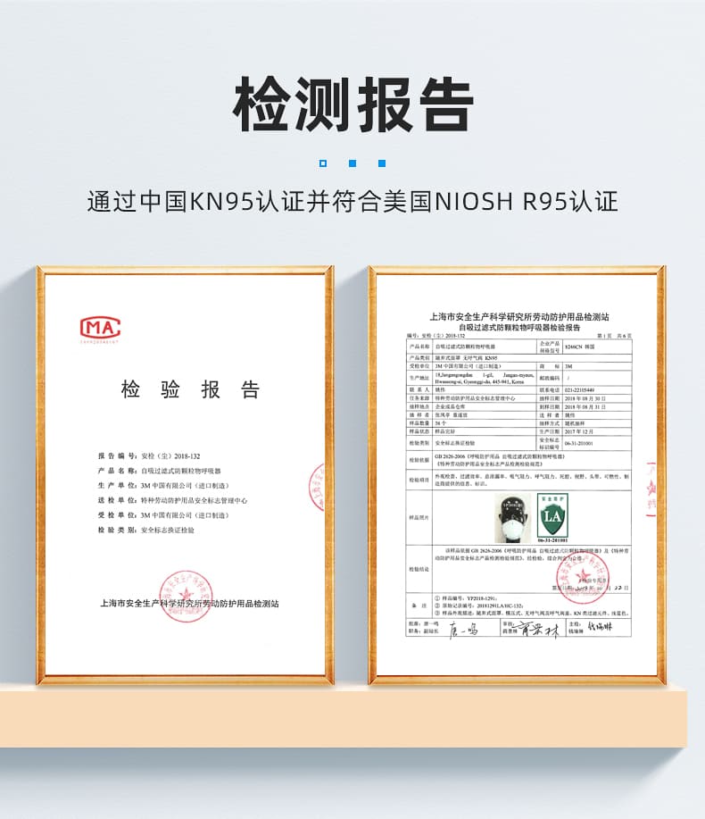 3M 8246CN KN95 防颗粒物口罩 （头戴式、减除酸性气体异味）